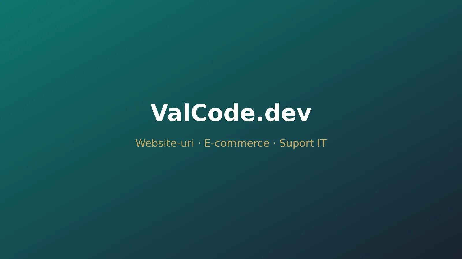 VALCODE DEV SRL — cover